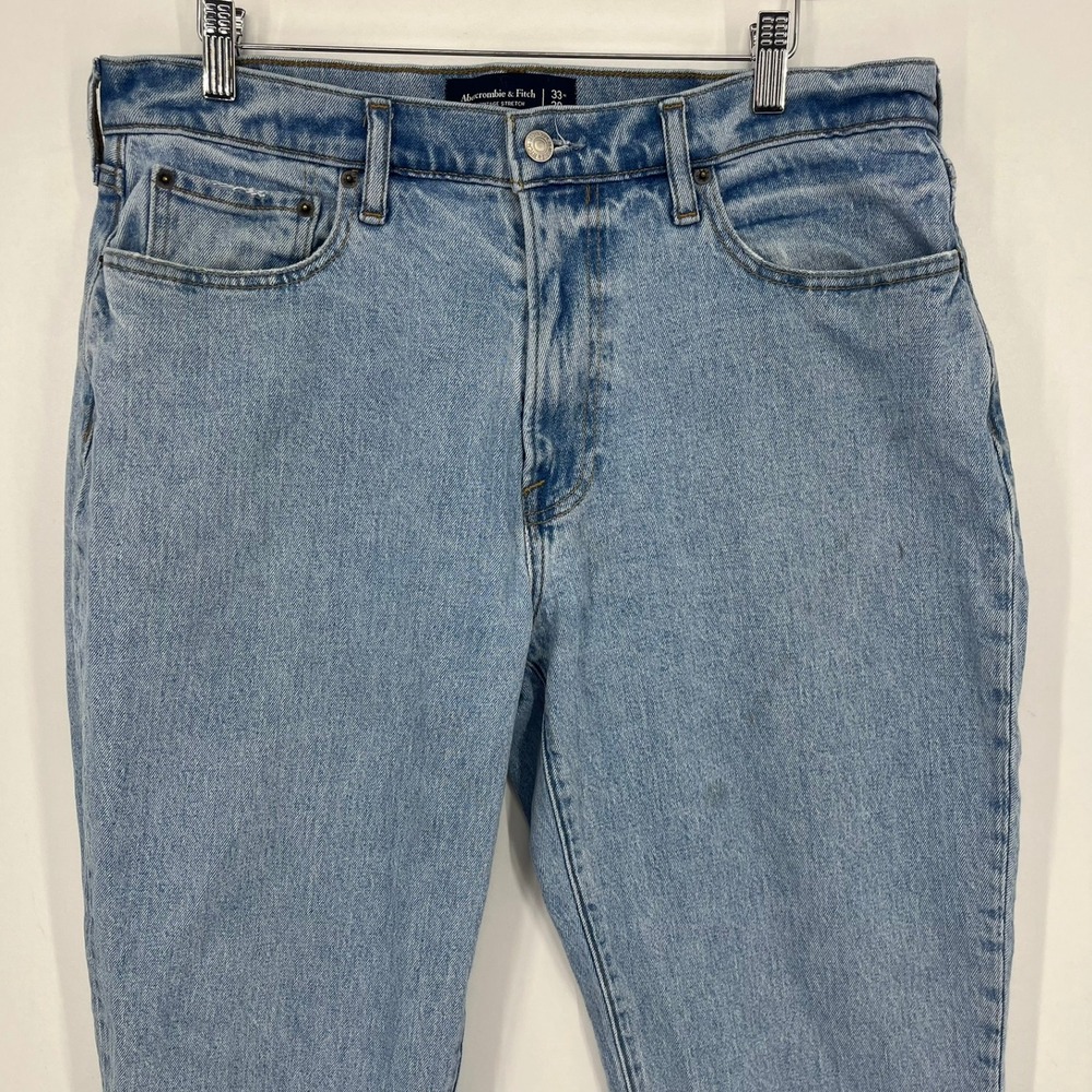 Abercrombie & Fitch Mens Athletic Loose Vintage Stretch Light Wash Jeans 33 - Picture 9 of 14